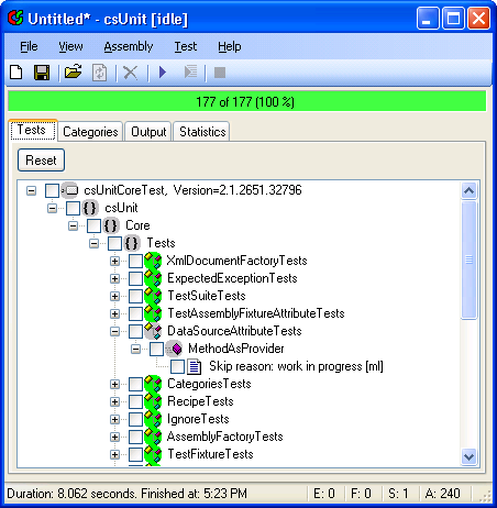 csUnit stand-alone main window