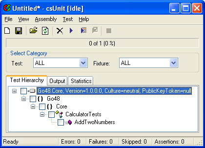 csUnit after initial load